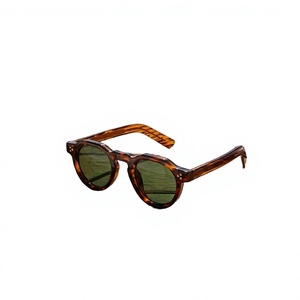 Unisex Retro Cross-Border Black Oval Frame UV400 Anti-reflective Full Frame PC <b>Sunglasses</b> Hip-Hop Trendy Stylish Design - Product Image 2