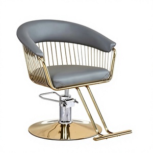 Fauteuil de barbier moderne avec pompe hydraulique, pivotant à 360°, hauteur réglable, en cuir PU noir, pour salon de coiffure et institut de beauté - Product Image 1