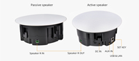 Haut-parleur encastré au plafond sans fil WiFi BT 5.4 60W, AirPlay, DLNA, USB, AUX, haut-parleur actif pour système de cinéma maison