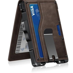 Carbon Fiber Automatic Card Eject <b>Metal</b> <b>Wallet</b> RFID Anti-Theft Men's <b>Wallet</b> 4 Inch Chestnut Brown - Product Image 1