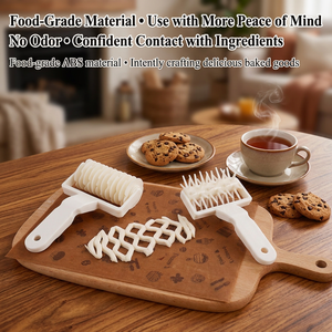 Food-Grade Plastic Dough Lattice Cutter <b>Set</b>, Multi-Size Pizza Roller & Docker for <b>Baking</b> & Pastry Tools Cake Tools & Bakery Prep - Product Image 1