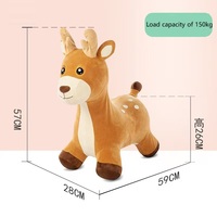 Cheval gonflable rebondissant en plastique, jouet animalier avec une capacité de 150 kg pour les jeux d'équitation des enfants - Utilisation en jardin