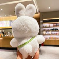 Porte-clés Lapin en Peluche Adorable, Pendentif Animal en Peluche, Breloque Poupée Douce, Accessoire de Sac avec Carotte et Lunettes, Cadeau Style Européen et Américain 3-8