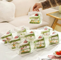 Boîte d'emballage pour desserts sucrés - Coffret de goûter à l'anglaise - Boîte d'emballage pour mousse triangulaire multi-couches