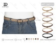 Cinturón de Mujer con Hebilla Rectangular de 2.5cm, 110cm, Cuero Vacuno, Estilo Casual - Product Image 1