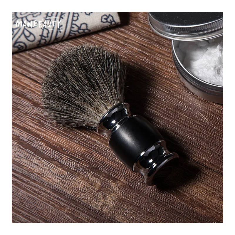 Escova de barbear para barba pequena, pincel sintético com cabo de resina para barbear de barbas pequenas