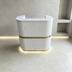 Comptoir de réception blanc moderne et durable, idéal pour les salons de beauté, les bureaux, les hôtels, les gymnases et les hôpitaux, à prix économique - Product Image 3