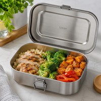 Boîte à lunch portable en acier inoxydable 304, étanche et écologique, récipient réutilisable pour la randonnée, le pique-nique et les activités de plein air (vente en gros)