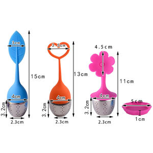 ที่กรองชาพร้อมที่จับทรงหลวมลูกบอลชาซิลิโคนรูปทรงใบไม้ - Product Image 2