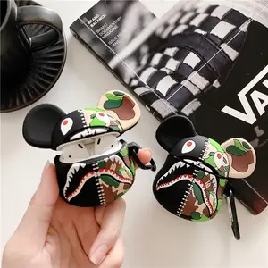 3D Cartoon Camouflage Shark Head per Airpods Pro Cover custodie per Apple Airpods 2 1
