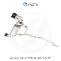 YT knalpot ganda BMW 630GT G32 2.0T, sistem knalpot belakang setengah baja tahan karat performa tinggi