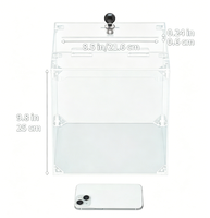 Boîte de dons en acrylique, boîte de collecte carrée transparente avec couvercle à charnière pour les votes, la collecte de fonds caritatifs, les concours, les expositions