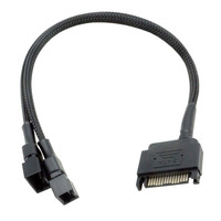 Câble adaptateur d'alimentation ventilateur SATA 4 broches, répartiteur de ventilateur de boîtier PC 15 broches (4x 3/4 broches), 27 cm, gainé, 12V constant, refroidissement pleine vitesse pour imprimante