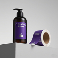 Étiquettes autocollantes personnalisées en rouleau pour l'emballage de bouteilles cosmétiques, shampooings, gels douche et produits chimiques quotidiens
