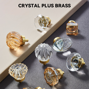 Brass Crystal Pigeon Egg Champagne Drawer Wardrobe <strong>Door</strong> Handle Cabinet Light Luxury Modern Simple Transparent European - Product Image 1