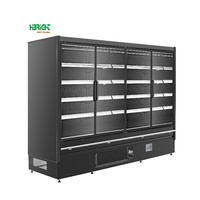 Réfrigérateur Commercial Économe en Énergie Highbright à Refroidissement Direct, 2 Portes, 5 Étagères, Construction en Acier Inoxydable