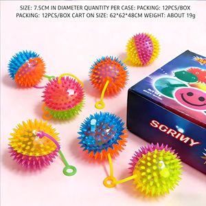 Pelota de Masaje de Plástico con Púas Brillantes y Luminosas, Suave, Elástica, de Recuperación Lenta, para Descompresión en <span class=keywords><strong>la</strong></span> Oficina, Juguetes Antiestrés - Product Image 2