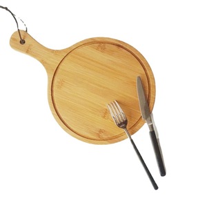 Planche à découper en bambou ronde avec poignée pour couper les fruits et les légumes, usage en cuisine - Product Image 4
