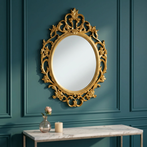 Factory Supply Gold Excellent Design Framed Wall Mirror Home Decor Mirror Irregular Shaped Iron Frame Mirror - Product Image 6