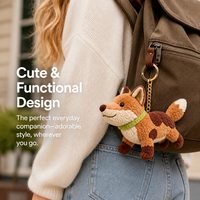 Porte-clés en peluche Zaves Kawaii Shiba Inu marron, écologique, durable, doux, en forme de renard/chien, breloque de sac, 12 cm, cadeau