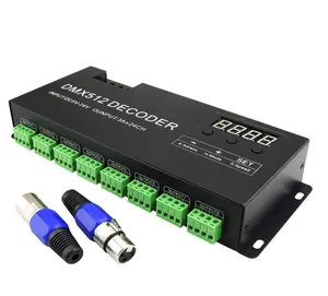 DC5-24V脉宽调制控制信号24通道数字DMX512发光二极管解码器，用于DMX RGB照明