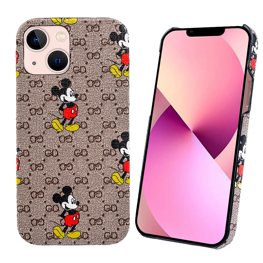 Couple Lovers Mickey Cute Cartoon Pu Leather Phone Case For Iphone 12 Pro Max Case