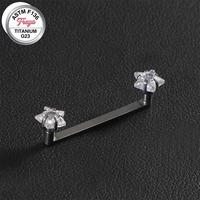 Piercing de Titanio para Clavícula y Tragus Vertical, Joyería 14G, Barra con Forma de Corazón, Rosca Interna, Anclaje Dérmico