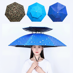 Ombrello da pesca a mani libere a 2 stadi protezione UV parasole da campeggio per l'agricoltura - Product Image 1