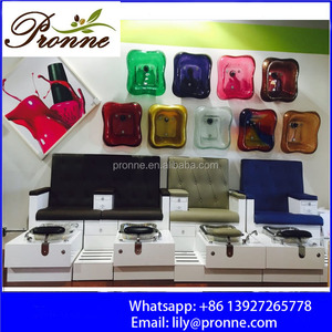 Salon de manucure pied spa double sièges <span class=keywords><strong>station</strong></span> de pédicure nail spa <span class=keywords><strong>station</strong></span> avec bols en verre réfléchissants - Product Image 5