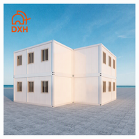 Villa préfabriquée mobile de luxe à deux étages à faible coût, bureau conteneur, hôtel, dortoir de chantier