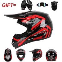 Nouveau casque de moto intégral tout-terrain transfrontalier en ABS, personnalisable, ensemble trois pièces, petit format, certifié DOT, motif éclaboussures
