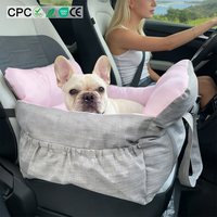 Coussin de voiture pour chien imperméable et pliable avec sangle de sécurité et appuie-tête, en tissu Oxford lavable, pour transport en voyage