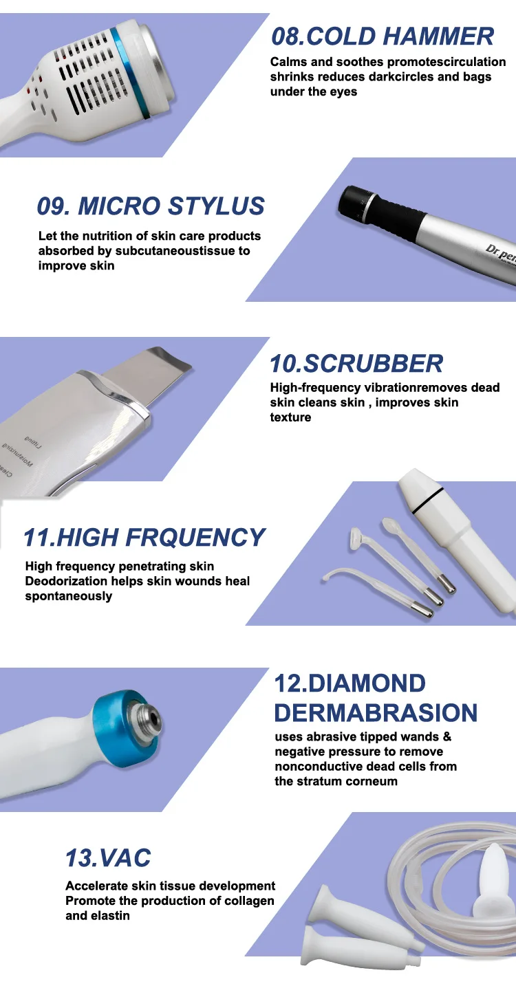 14 az 1-ben Hydrofacial Machine – Oxigén-víz dermabrázió, Hidratáló bőrtisztítás, Arcfiatalító Szépségfelszerelés