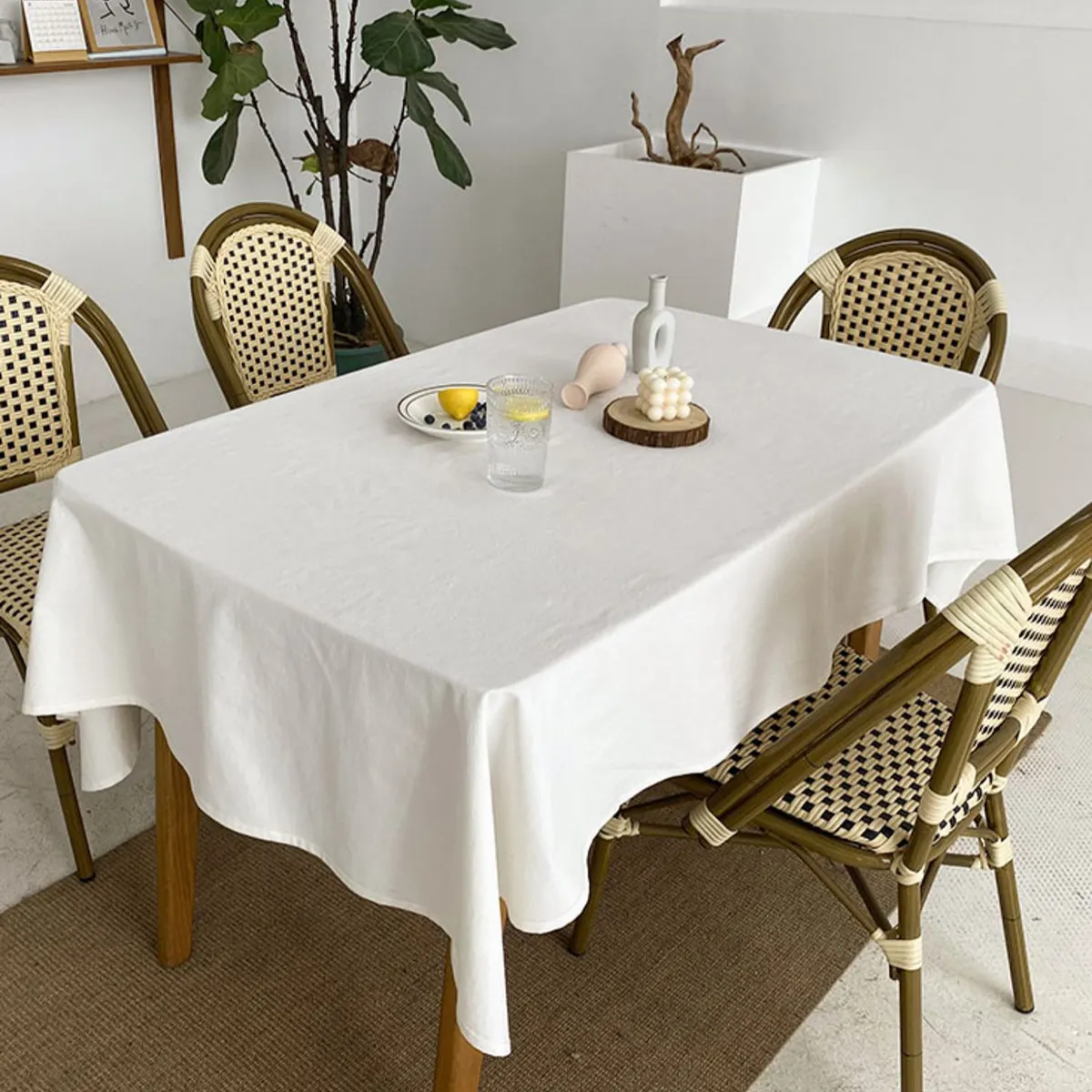 Hemstitch ผ้าปูโต๊ะผ้าฝ้ายสีขาว,ผ้าปูโต๊ะสี่เหลี่ยมทรงกลมสำหรับตกแต่งบ้านโรงแรมงานแต่งงาน