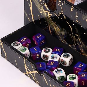 Boîte de rangement pour cartes en cuir PU marbré noir et or de qualité supérieure, double fente, étui magnétique pour cartes à collectionner, organisateur portable pour jeux de stratégie - Product Image 4