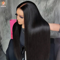 Perruque 13x6 HD sans colle en cheveux humains vierges Remy brésiliens lisses, sans perte de cheveux, pour femmes noires, longueur 10-40 pouces