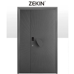 Porte de sécurité en acier ZEKIN DOOR, prix d'usine, design minimaliste, porte extérieure noire, fabrication en Chine pour la Turquie - Product Image 4
