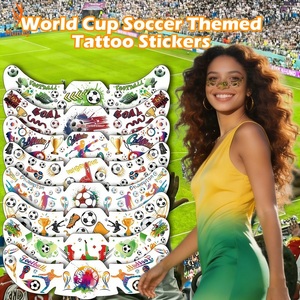 Tatouages temporaires pour supporters de la Coupe du Monde de Football 2026 - Autocollants de visage de football imperméables et résistants à la transpiration pour le jour du match et les événements - Product Image 2