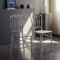 Chaises Chiavari Modernes en Cristal Transparent, en Acrylique et Résine, Empilables, Imperméables, avec Coussin en PC, pour Chambre et Salon – Vente en Gros