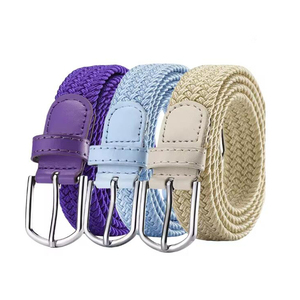 Femmes Casual Tricoté <span class=keywords><strong>Boucle</strong></span> Pin <span class=keywords><strong>Sans</strong></span> Trous Hommes <span class=keywords><strong>Ceinture</strong></span> Tissé Toile Élastique Extensible Tressé Ceintures Extensibles pour <span class=keywords><strong>Femme</strong></span> Jeans - Product Image 1