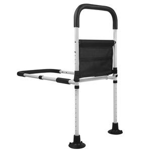 Rampe de lit réglable, hauteur 80 cm, barrière anti-chute pour personnes âgées, femmes enceintes, soutien à la mobilité, forme en U, blanc - Product Image 4