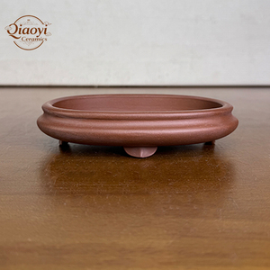 Petit pot à bonsaï ovale en argile violette, pot à <span class=keywords><strong>fleurs</strong></span> bohème, pots de jardin en céramique écologiques et durables, pour plantes succulentes - Product Image 1