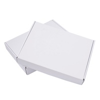 Boîte d'expédition en carton ondulé blanc uni, pliable, emballage plat