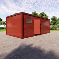 Garage préfabriqué moderne et portable en acier durable, à faible coût, de couleur rouge, en kit, type maison conteneur
