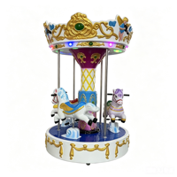 Nouvelle machine de divertissement pour enfants, carrousel de dessin animé, mini manège à monnayeur, équipement de chevaux rotatifs pour enfants