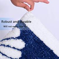 Keset Kamar Mandi Motif Bunga Daisy Biru Lembut, Halus, Menyerap Air, Anti Selip, Karpet Floral untuk Pintu Masuk Kamar Mandi, Kamar Tidur, Dekorasi Rumah OEM