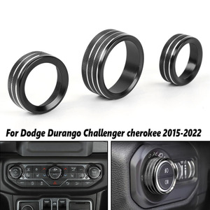 Dodge Durango Challenger Button Cover Aluminum Alloy Black Blue Red Rustproof <b>Car</b> Center Console <b>Decorative</b> Ring LKT132 - Product Image 5