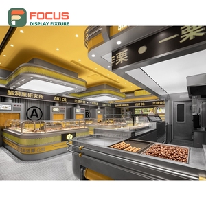 High Capacity Cafe Service Counter Laminate Wood Finish Cup Lid Condiment Zone Front Service Counter - Product Image 6