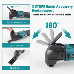 Outil oscillant multifonction <span class=keywords><strong>Makita</strong></span> <span class=keywords><strong>18V</strong></span> Li-ion de qualité industrielle, robuste, pour la démolition, la découpe de tuyaux et le démontage de sols - Product Image 4