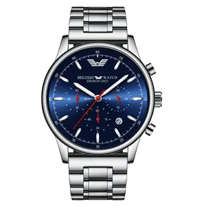 BELUSHI jam tangan tahan air Chronograph Quartz Klasik Heritage jam tangan hadiah Noctilucent untuk pria Series